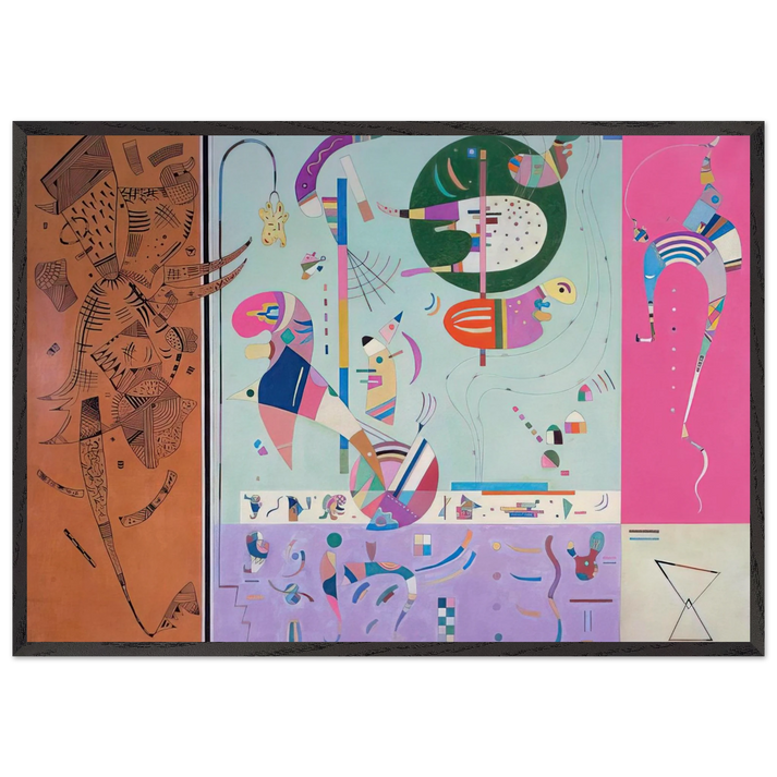 VARIOUS PARTS 1940 - Wassily Kandinsky 70x100 cm / 28x40 inches Framed Art Print – Black Wooden Frame