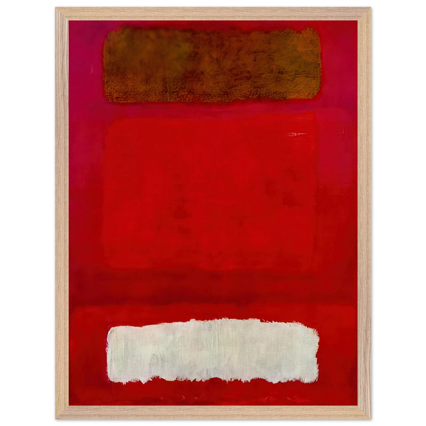 Mark Rothko - No. 16 Red, White, and Brown - 1957 Wall Art - 60x80 cm / 24x32 inches - Premium Wooden Framed Poster With Fine Art Paper-canvas - Wood frame