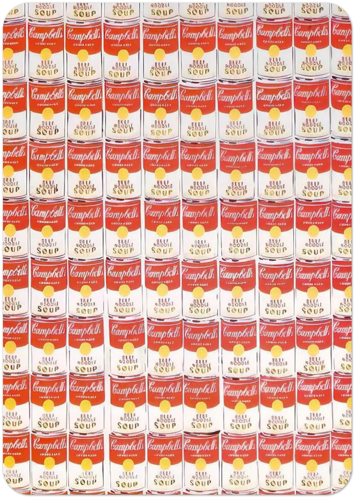 100 Cans By Andy Warhol Pack of 10 Post Cards | Andy Warhol Post Cards | A6 (10.5 x 14.8 cm) - 4.1 x 5.8 inches