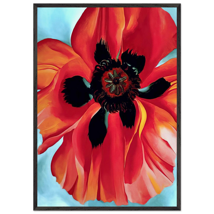 Red Poppy VI - Georgia OKeeffe 70x100 cm / 28x40 inches Framed Art Print – Black Wooden Frame