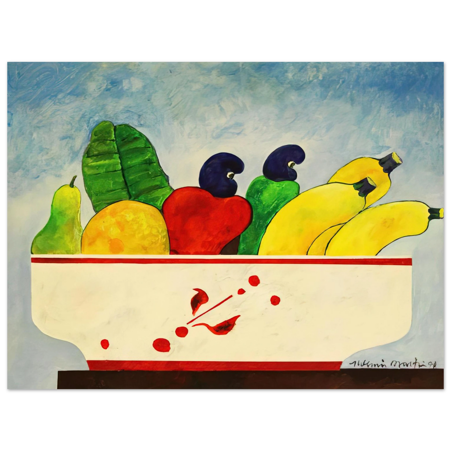 Aldemir Martins - Cesta Com Frutas - 1998 Fine Art Poster - Default Title