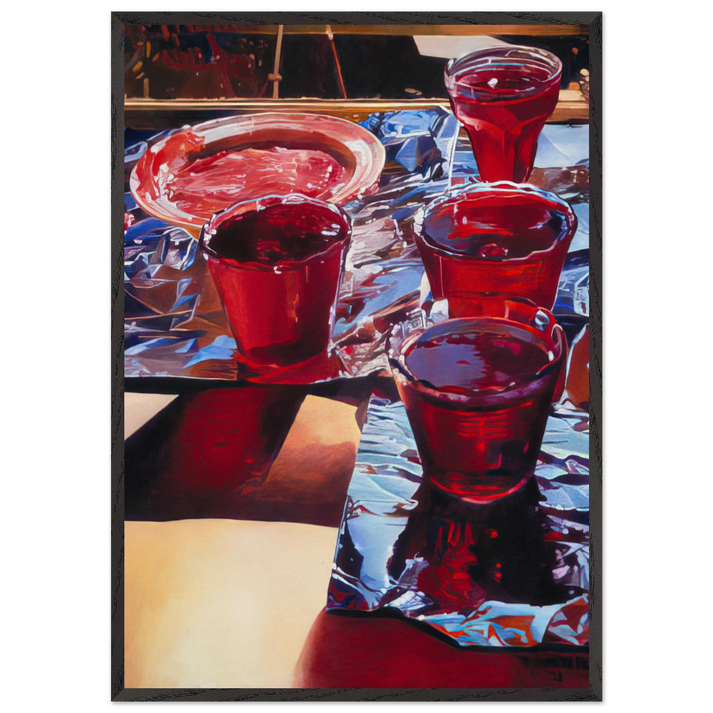 Red Currant Jelly - 1972 - Mary Pratt 70x100 cm / 28x40 inches Framed Art Print – Black Wooden Frame