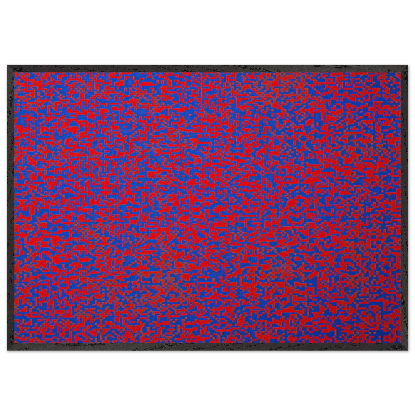 Random Distribution of 40000 Squares Using the Odd and Even Numbers of a Telephone Directory detail - 1971 - Francois Morellet 70x100 cm / 28x40 inches Framed Art Print – Black Wooden Frame