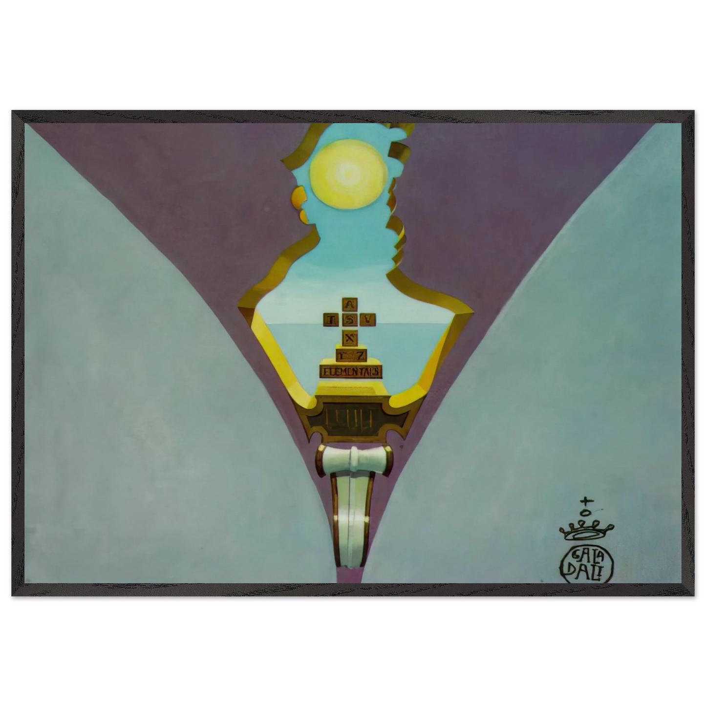 HOMAGE TO RAIMUNDUS LULLUS DESIGN FOR A CEILING PAINTING - Salvador Dali Framed Art Print – Black Wooden Frame - Default Title - -Framed Art Print