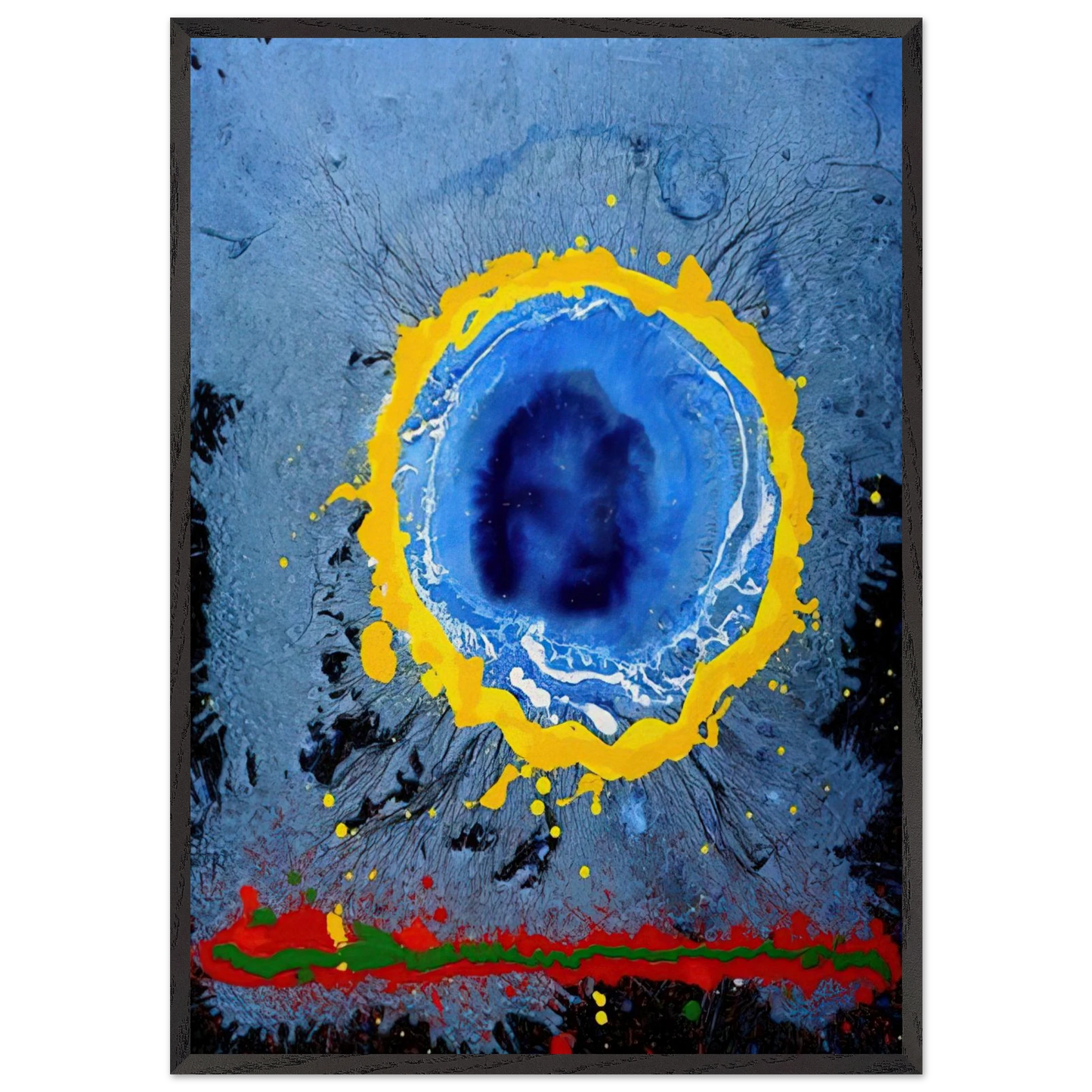 Moons Milk - 2009 - John Hoyland 70x100 cm / 28x40 inches Framed Art Print – Black Wooden Frame