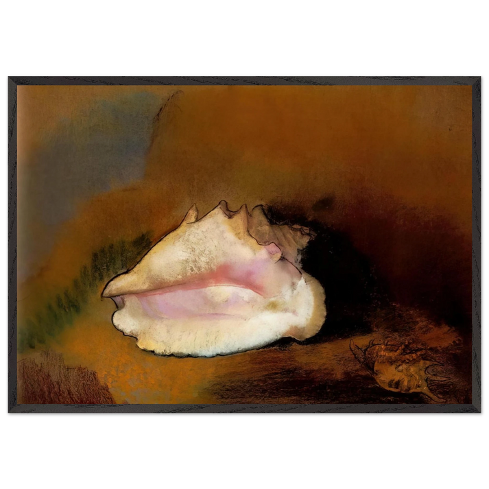 THE SEASHELL 1912 1 - Odilon Redon 70x100 cm / 28x40 inches Framed Art Print – Black Wooden Frame