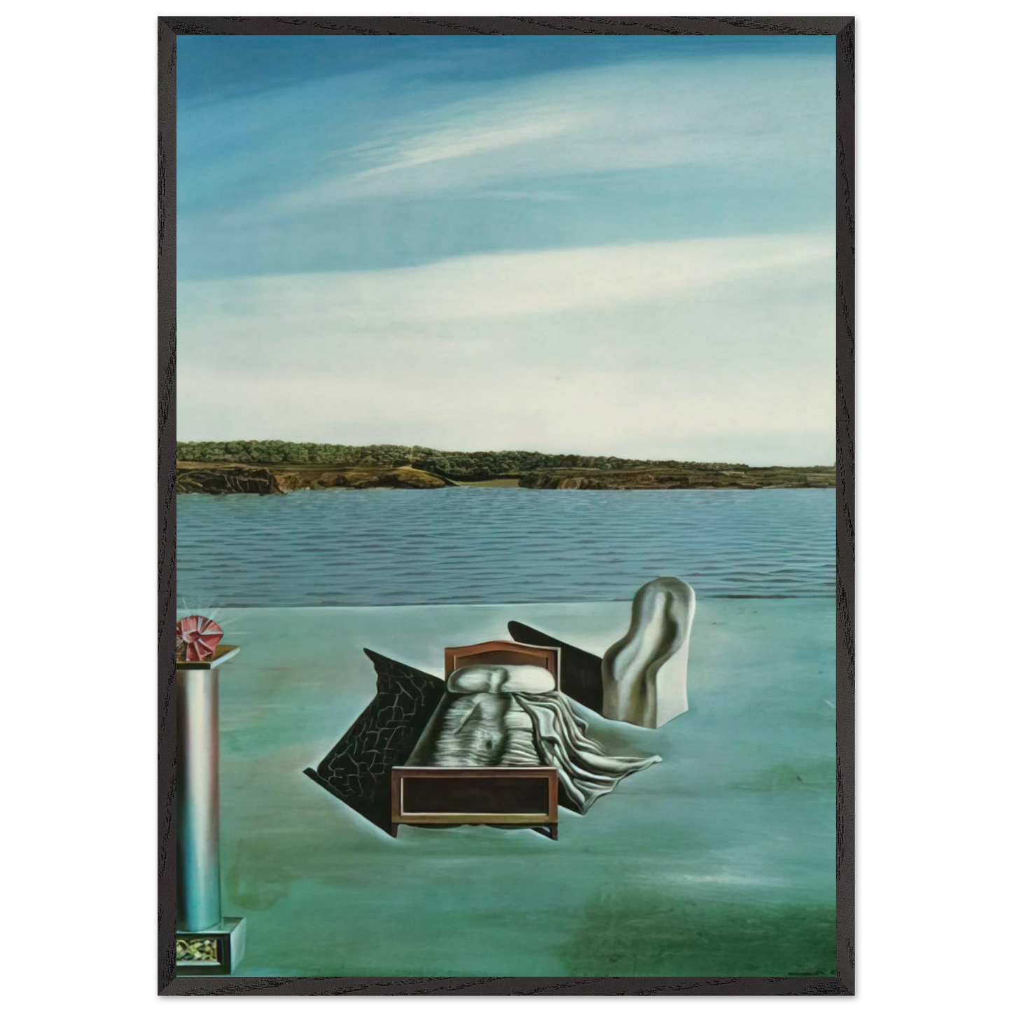 SURREALIST COMPOSITION WITH INVISIBLE FIGURES - Salvador Dali Framed Art Print – Black Wooden Frame - Default Title - -Framed Art Print