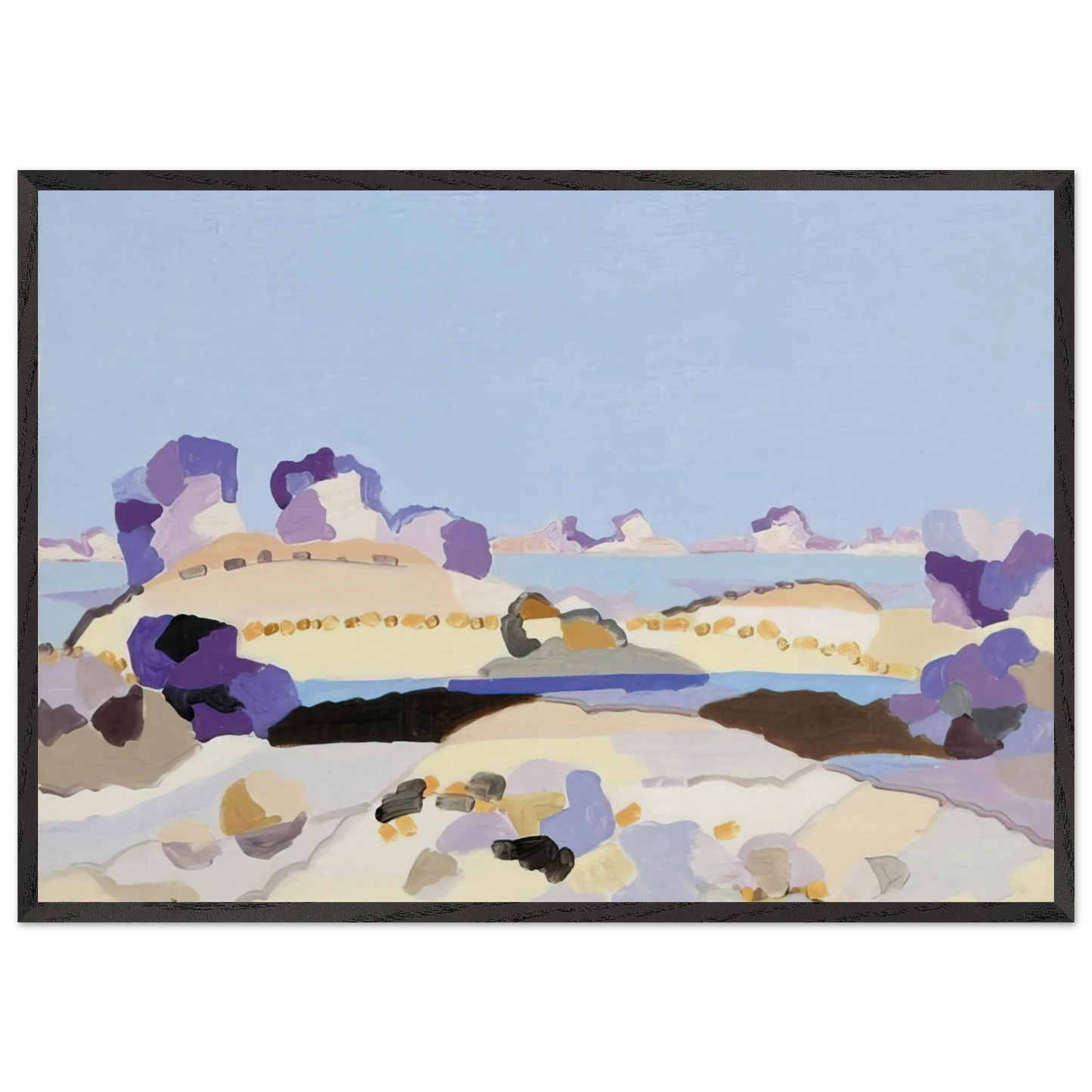 Lagune bretonne - 1959 - Charles Lapicque 70x100 cm / 28x40 inches Framed Art Print – Black Wooden Frame