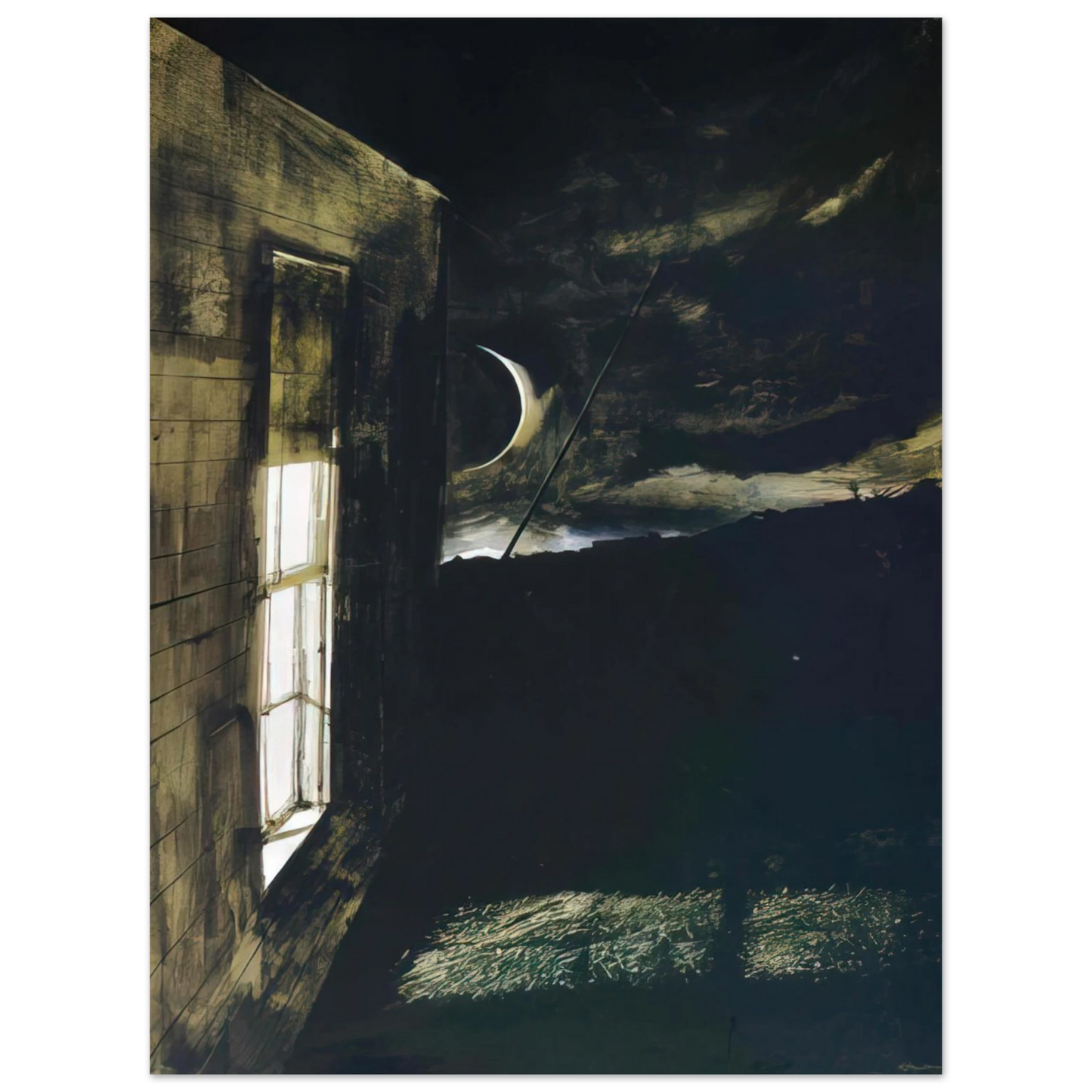 Andrew Wyeth - CRESCENT MOON Wall Art - 21x29.7 cm / 8x12" - Fine Art Poster - -