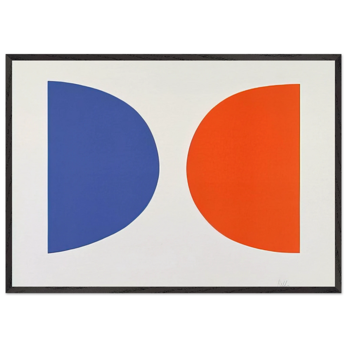 Blue and Orange from Suite of Twenty-Seven Color Lithographs - Ellsworth Kelly 70x100 cm / 28x40 inches Framed Art Print – Black Wooden Frame