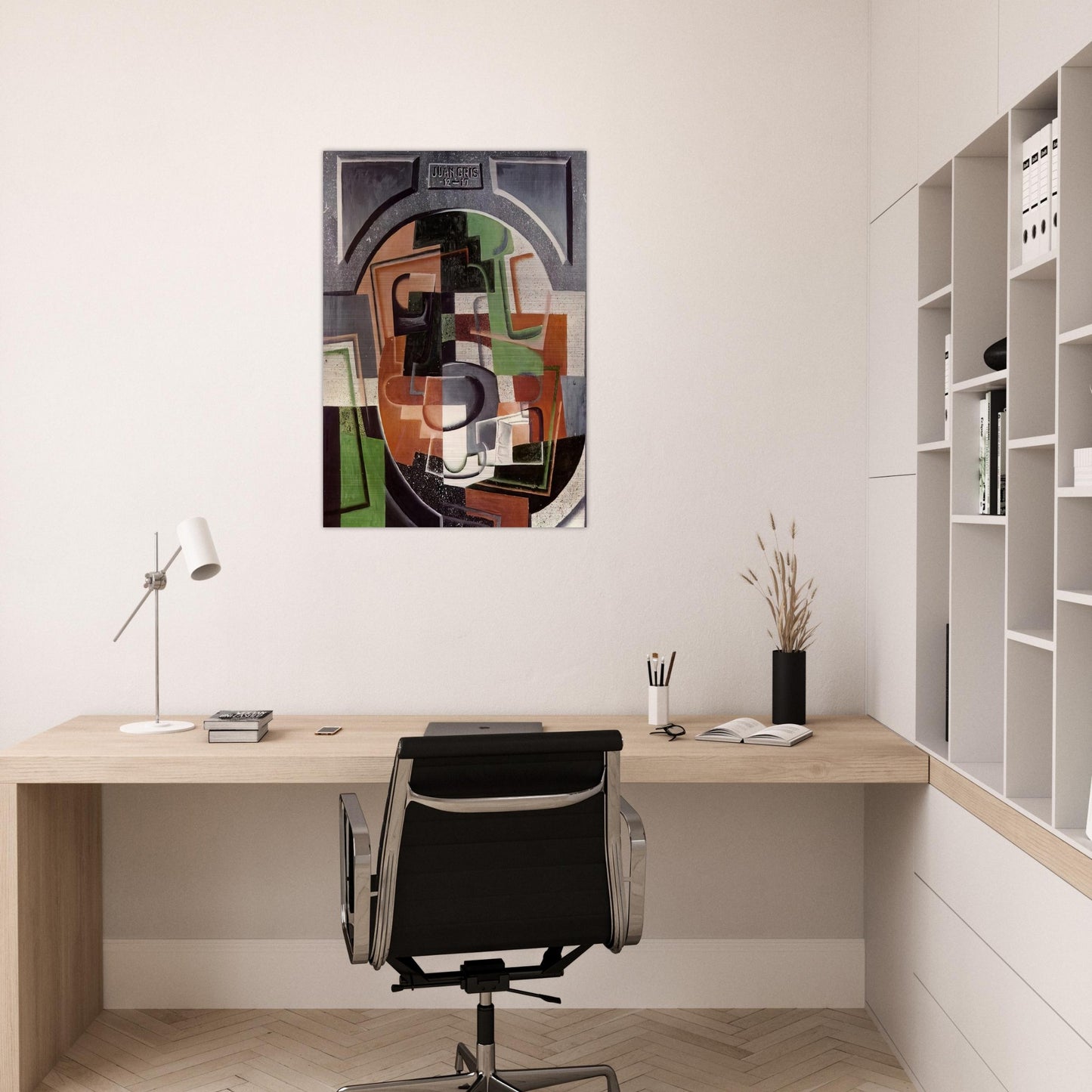 STILL LIFE ON PLAQUE 1917 - Juan Gris Brushed Aluminum Print - 70x100 cm / 28x40 inches | Juan Gris Aluminum Print | Juan Gris Prints