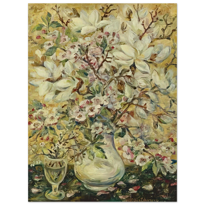 Natalia Goncharova - Flower vase - Post-Impressionism 75x100 cm / 30x40inches Fine Art Poster