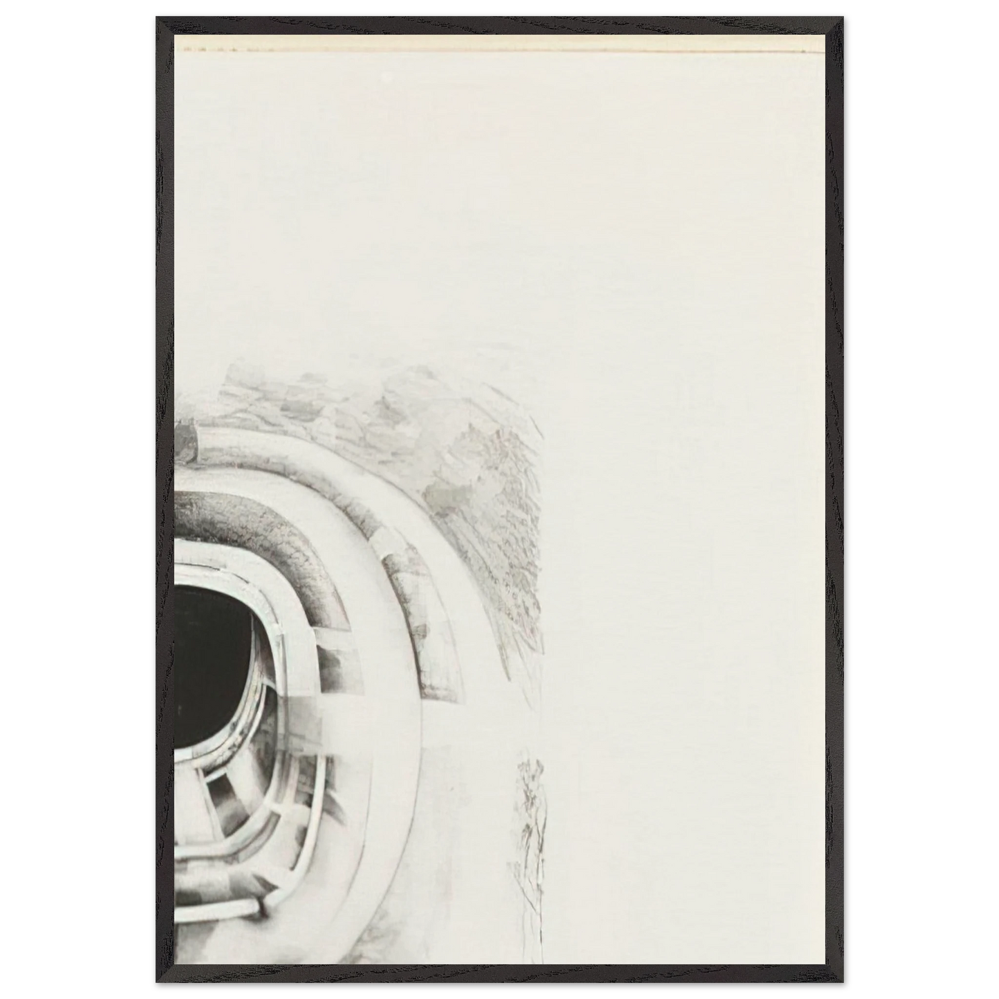 NINTH STONE 1968 - Lee Bontecou 70x100 cm / 28x40 inches Framed Art Print – Black Wooden Frame
