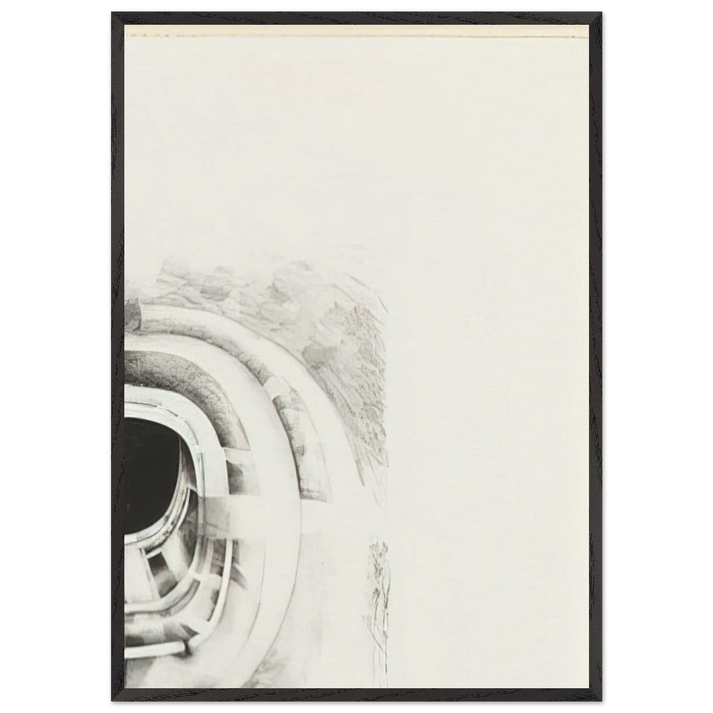 NINTH STONE 1968 - Lee Bontecou 70x100 cm / 28x40 inches Framed Art Print – Black Wooden Frame