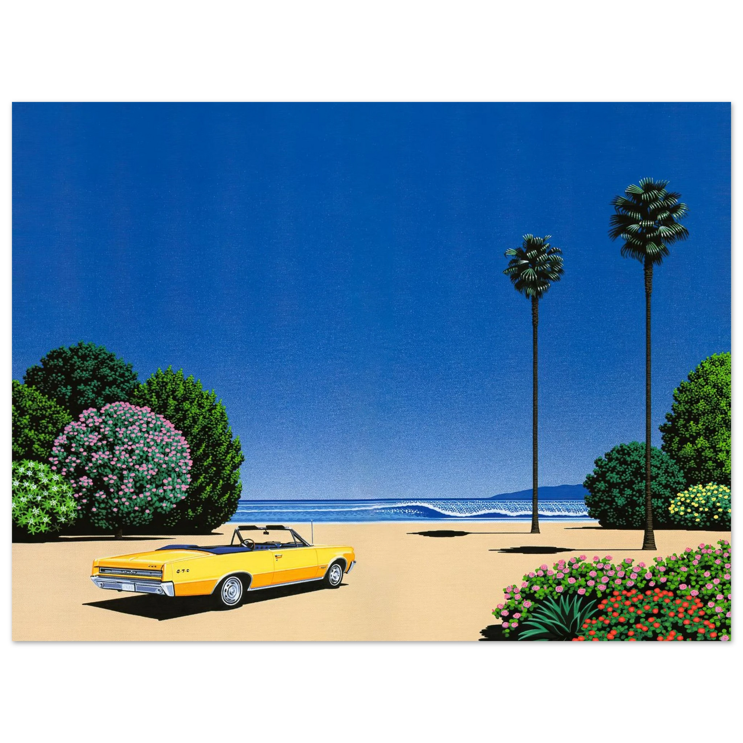 Hiroshi Nagai - Sweet Breeze Alt Coastline at Lover’s Point Wall Art - 21x29.7 cm / 8x12" - Premium Wooden Framed Poster With Fine Art Paper - Black frame