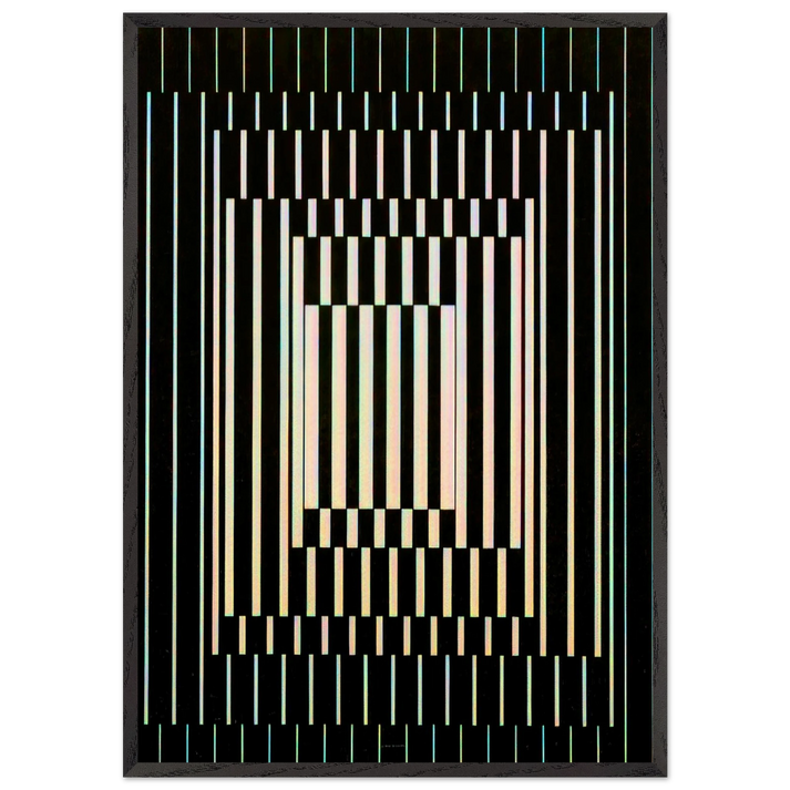 Bora III - 1964 - Victor Vasarely 70x100 cm / 28x40 inches Framed Art Print – Black Wooden Frame