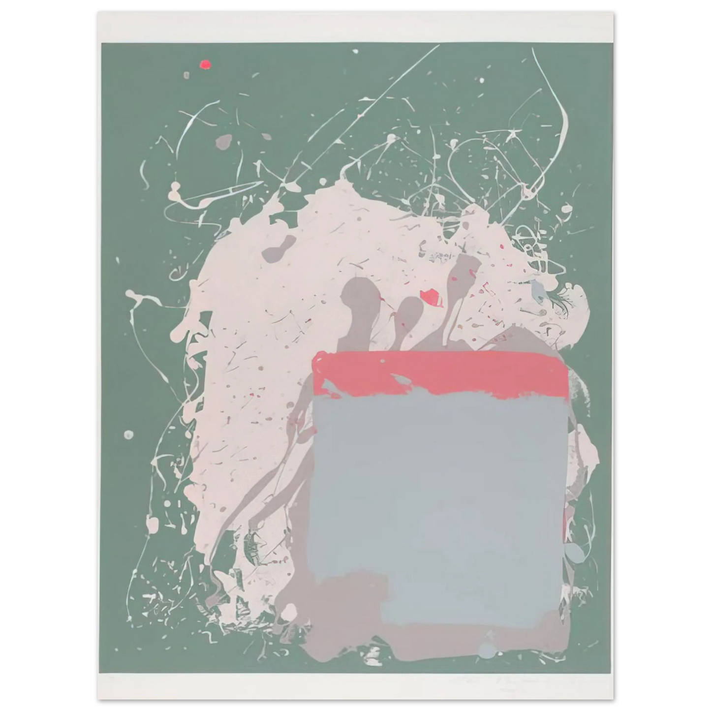 John Hoyland - Grey Blue on Green - 1971 Fine Art Poster - Default Title