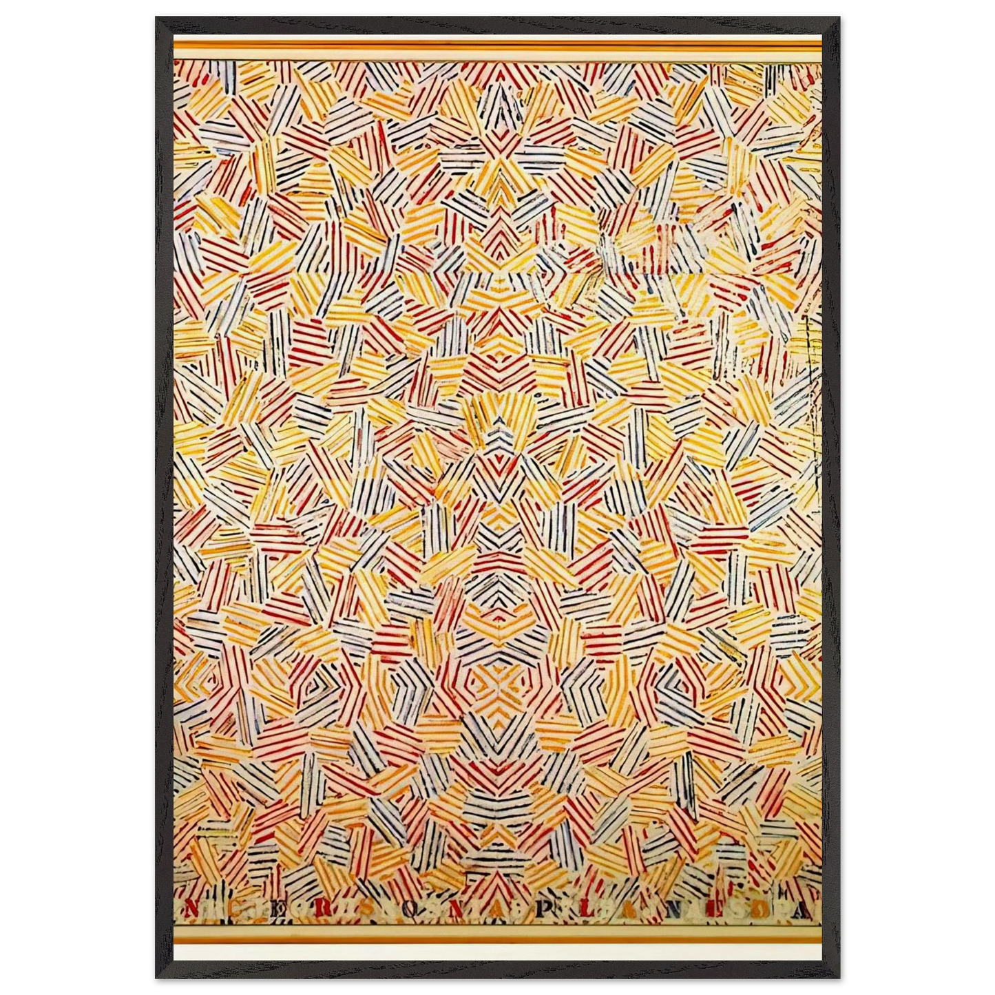 DANCERS ON A PLANE - Jasper Johns 70x100 cm / 28x40 inches Framed Art Print – Black Wooden Frame