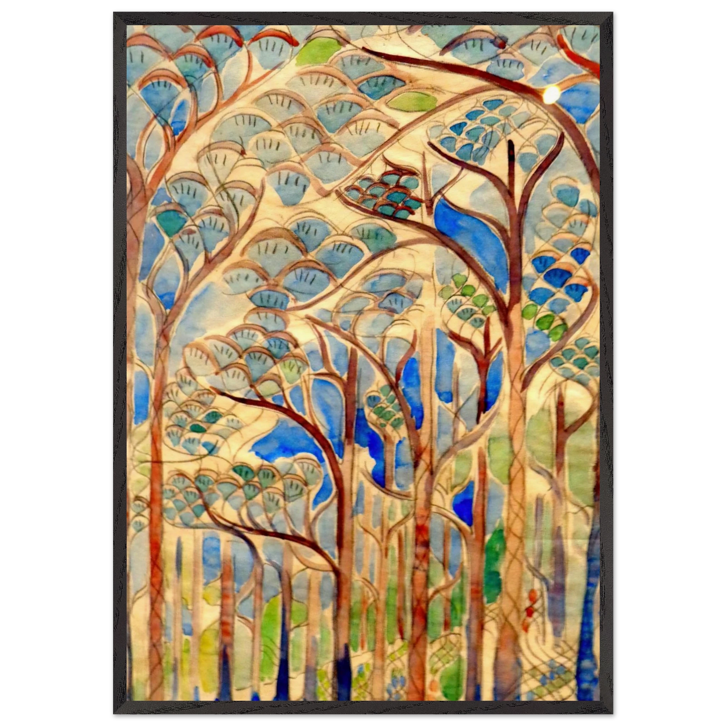 Walter Anderson N17 - Walter Inglis Anderson 70x100 cm / 28x40 inches Framed Art Print – Black Wooden Frame | Walter Anderson Prints