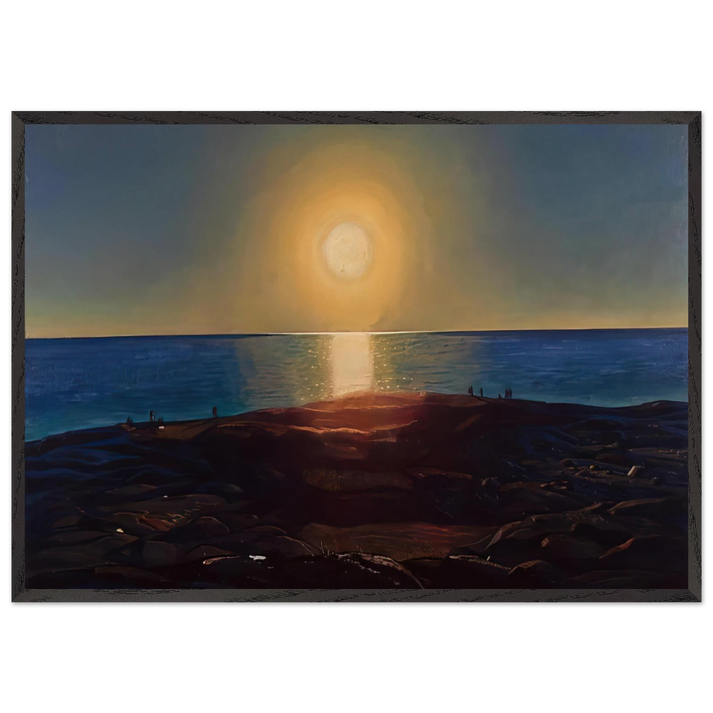 Calm and Free Maine Coast - Rockwell Kent 70x100 cm / 28x40 inches Framed Art Print – Black Wooden Frame