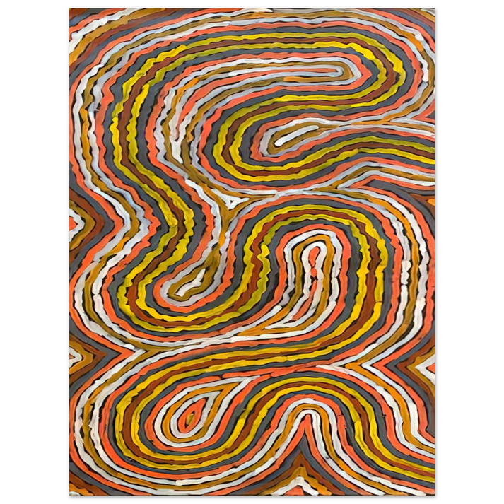 Clifford Possum Tjapaltjarri - Worm Dreaming Napperby - 1996 75x100 cm / 30x40inches Fine Art Poster