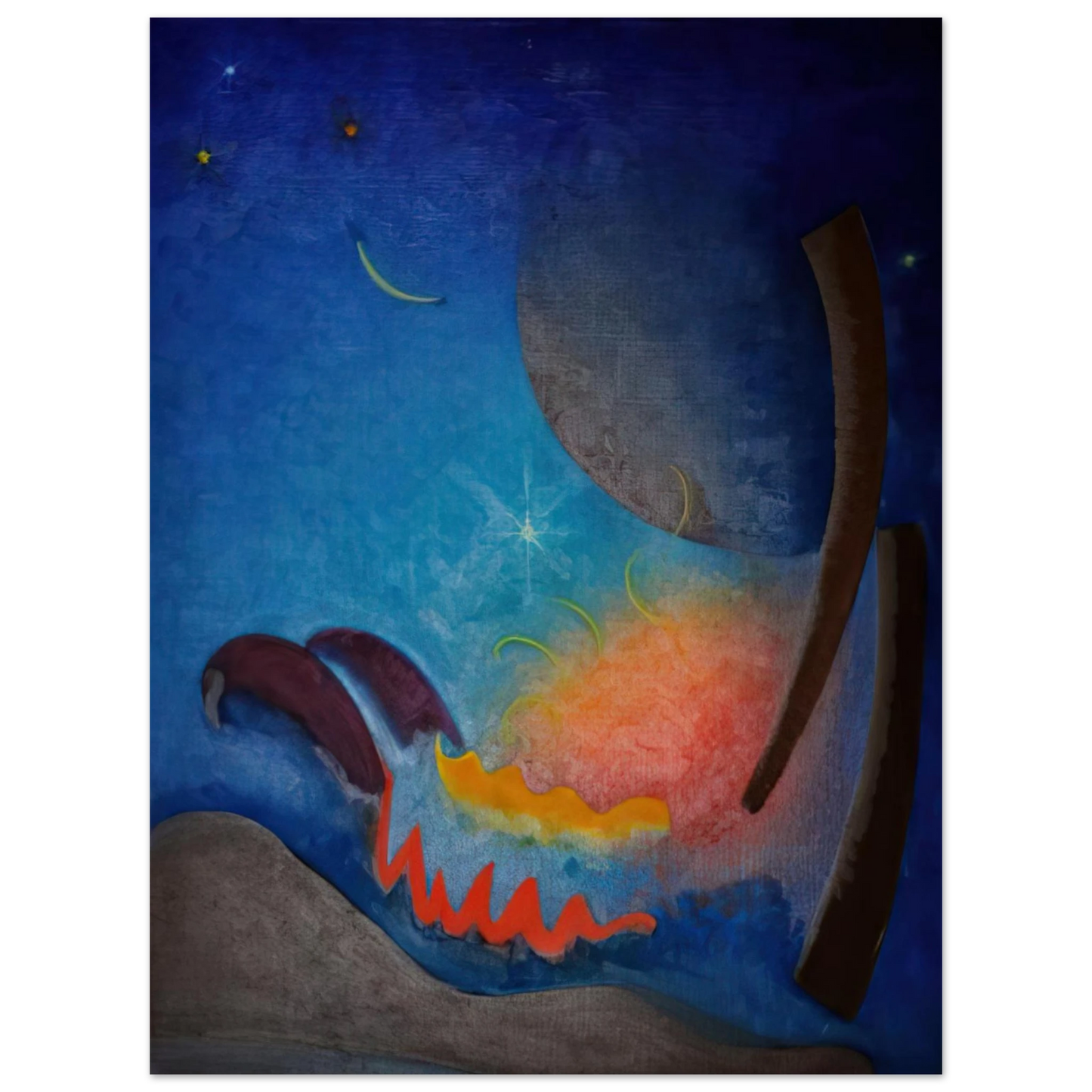 Agnes Lawrence Pelton - Night Fires - Precisionism Fine Art Poster - Default Title