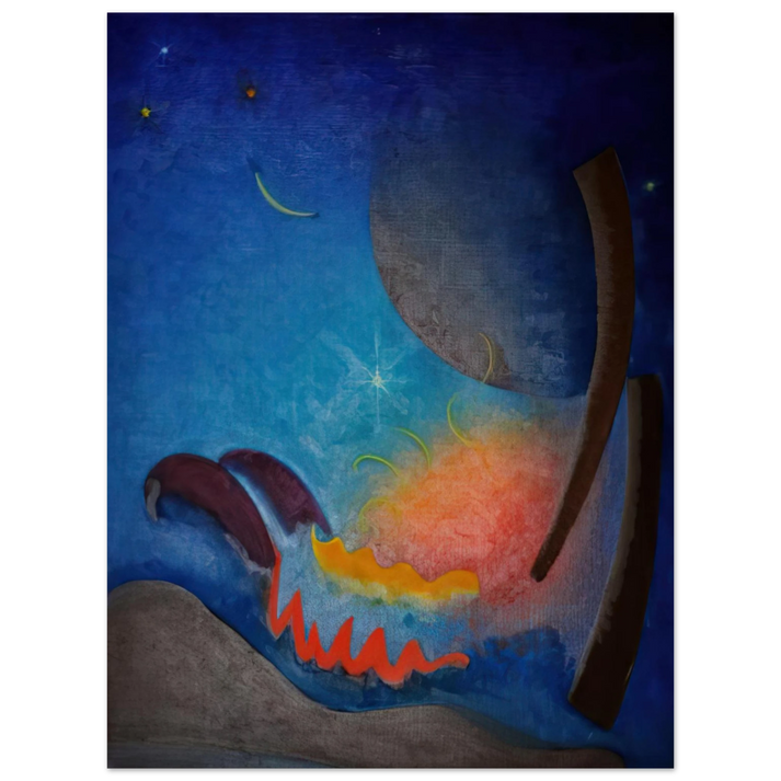 Agnes Lawrence Pelton - Night Fires - Precisionism 75x100 cm / 30x40inches Fine Art Poster