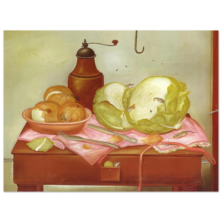 Fernando Botero - KITCHEN TABLE 1 75x100 cm / 30x40inches Fine Art Poster