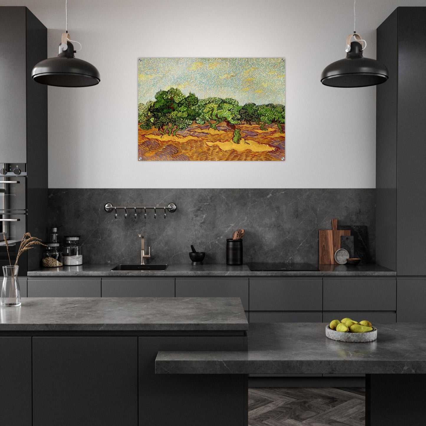 Olive Grove - Pale Blue Sky - Vincent van Gogh Acrylic Print - 70x100 cm / 28x40″ inches | Vincent van Gogh Wall Art | Vincent van Gogh Prints