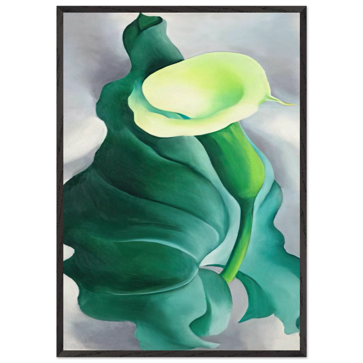 Calla Lily Lily-Yellow No 2 - Georgia OKeeffe 70x100 cm / 28x40 inches Framed Art Print – Black Wooden Frame