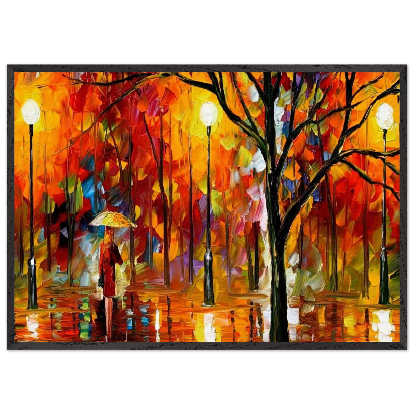 Leonid Afremov N34 - Leonid Afremov 70x100 cm / 28x40 inches Framed Art Print – Black Wooden Frame