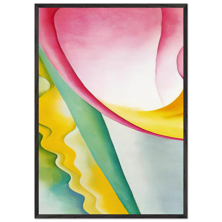 Abstraction No 77 Tulip - Georgia OKeeffe 70x100 cm / 28x40 inches Framed Art Print – Black Wooden Frame