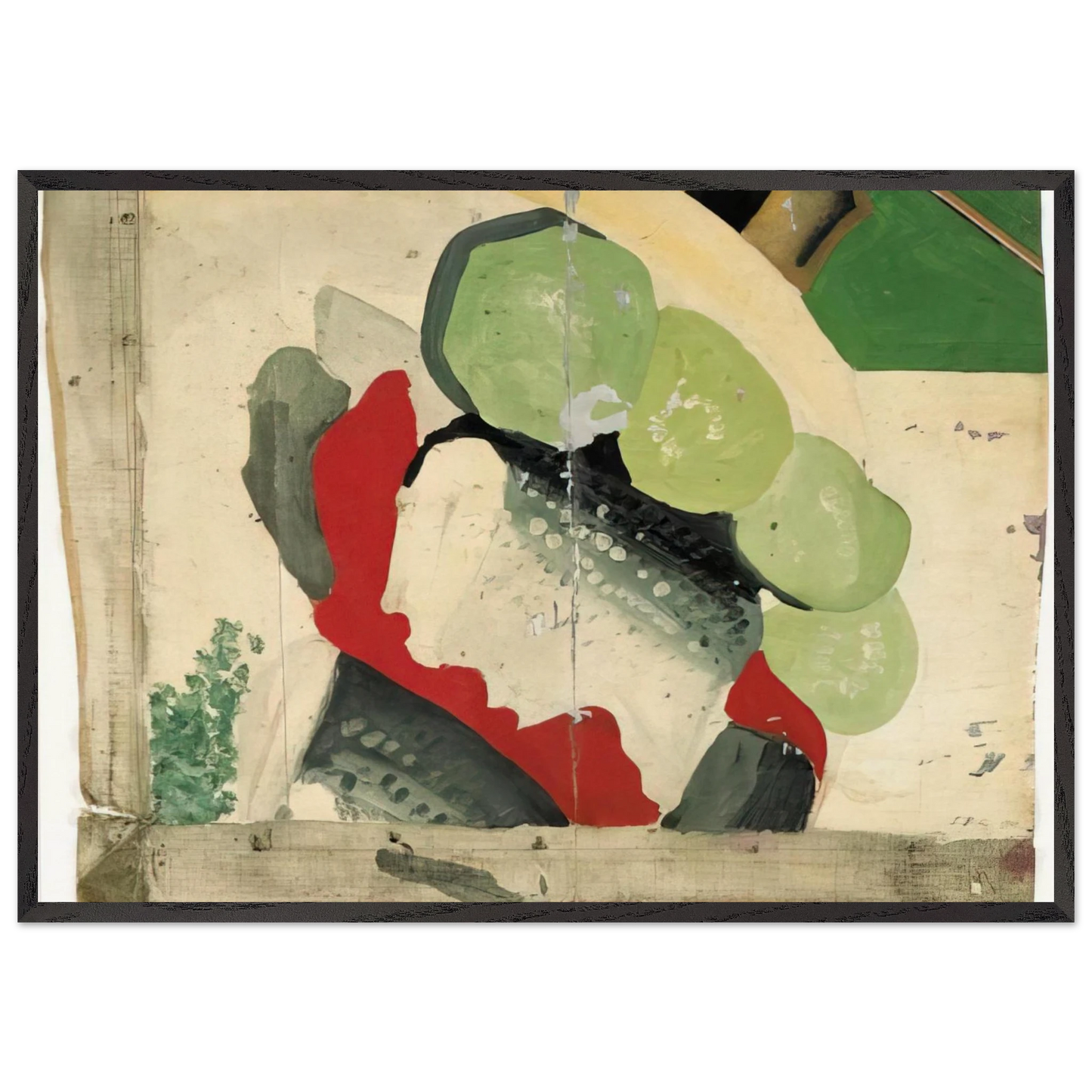 FISCHBR OTCHEN - Sigmar Polke 70x100 cm / 28x40 inches Framed Art Print – Black Wooden Frame