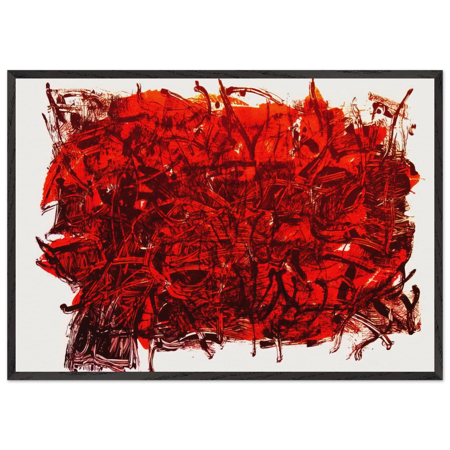 Leaves III - Jean-Paul Riopelle Framed Art Print – Black Wooden Frame - Default Title - -Framed Art Print