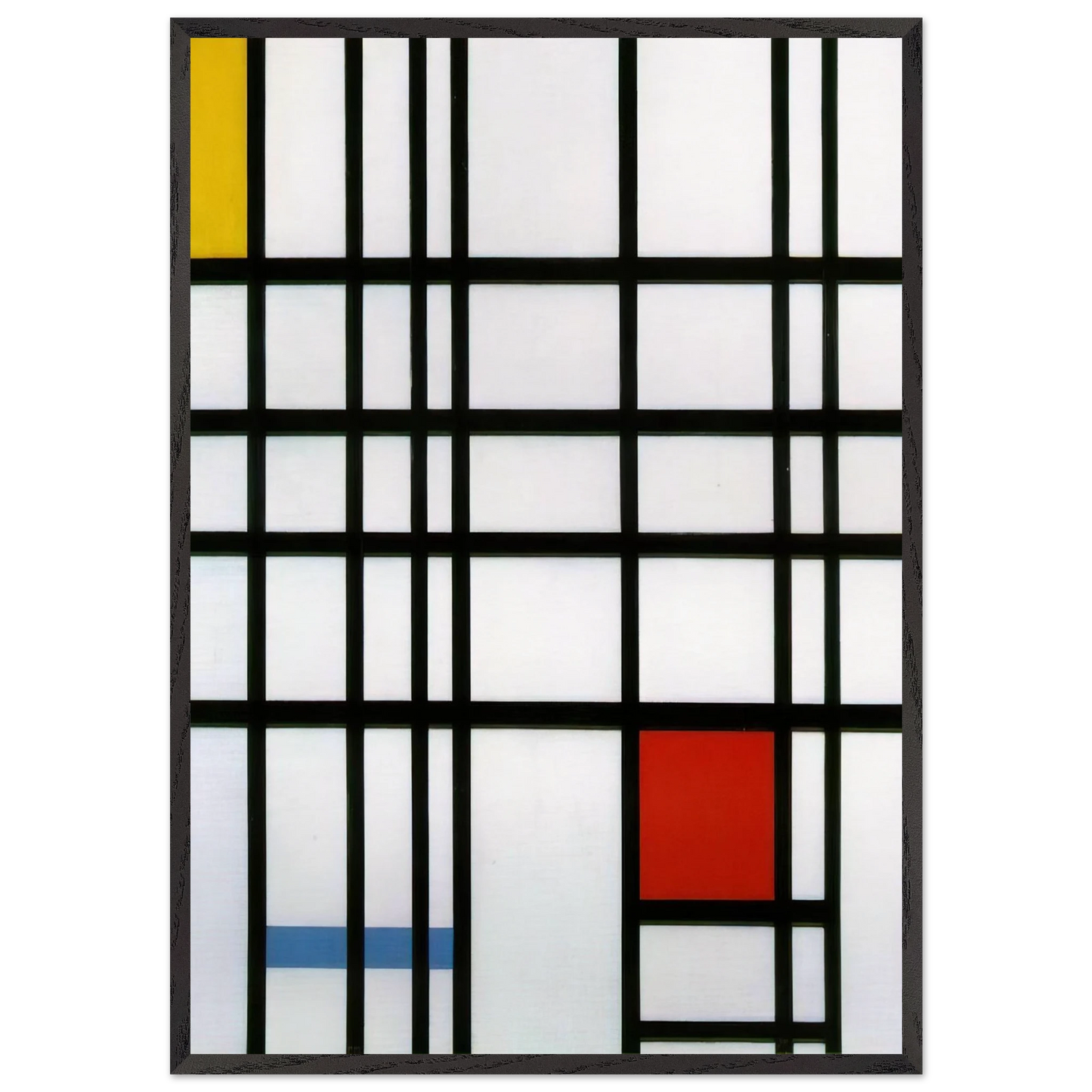 Composition with Red Yellow and Blue - Piet Mondrian 70x100 cm / 28x40 inches Framed Art Print – Black Wooden Frame
