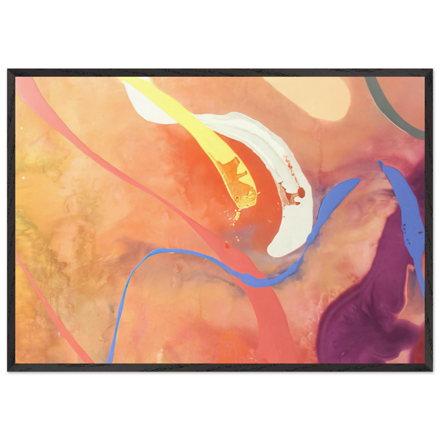 For Becky - 1969 - Ronnie Landfield 70x100 cm / 28x40 inches Framed Art Print – Black Wooden Frame