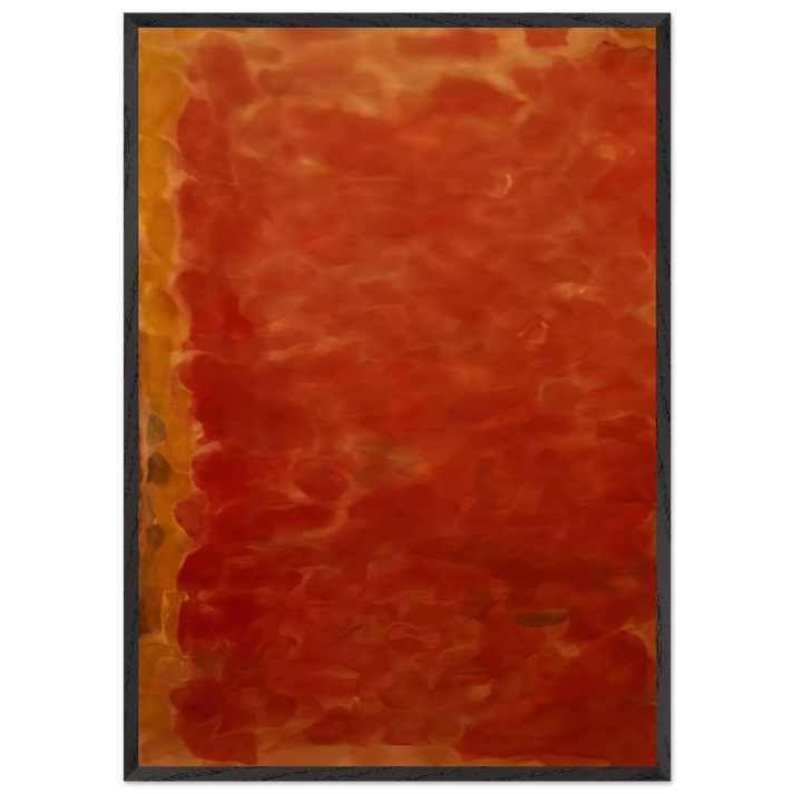 Black and Red - Sam Francis 70x100 cm / 28x40 inches Framed Art Print – Black Wooden Frame