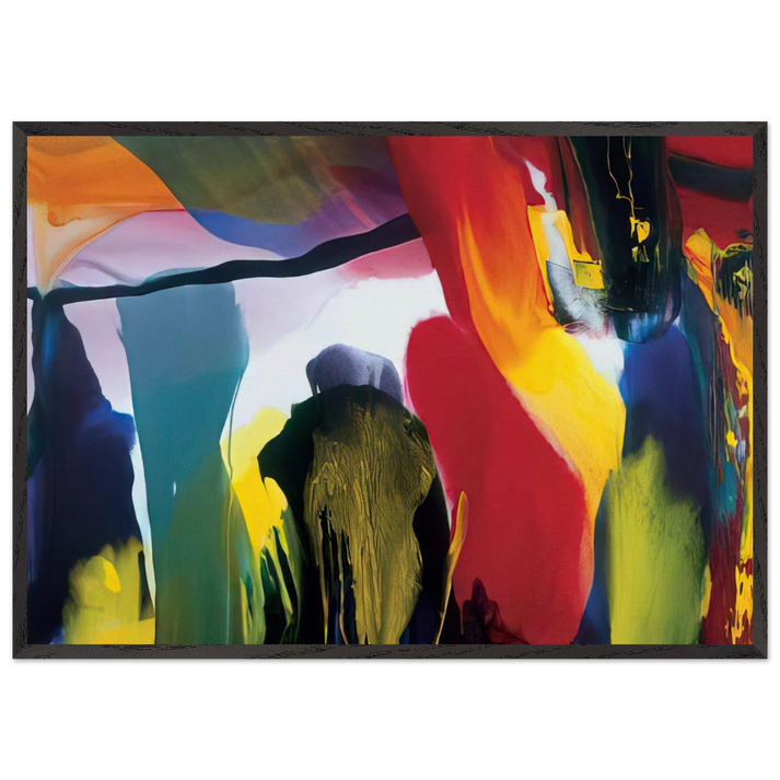 Phenomena Solstice Encounter - Paul Jenkins 70x100 cm / 28x40 inches Framed Art Print – Black Wooden Frame