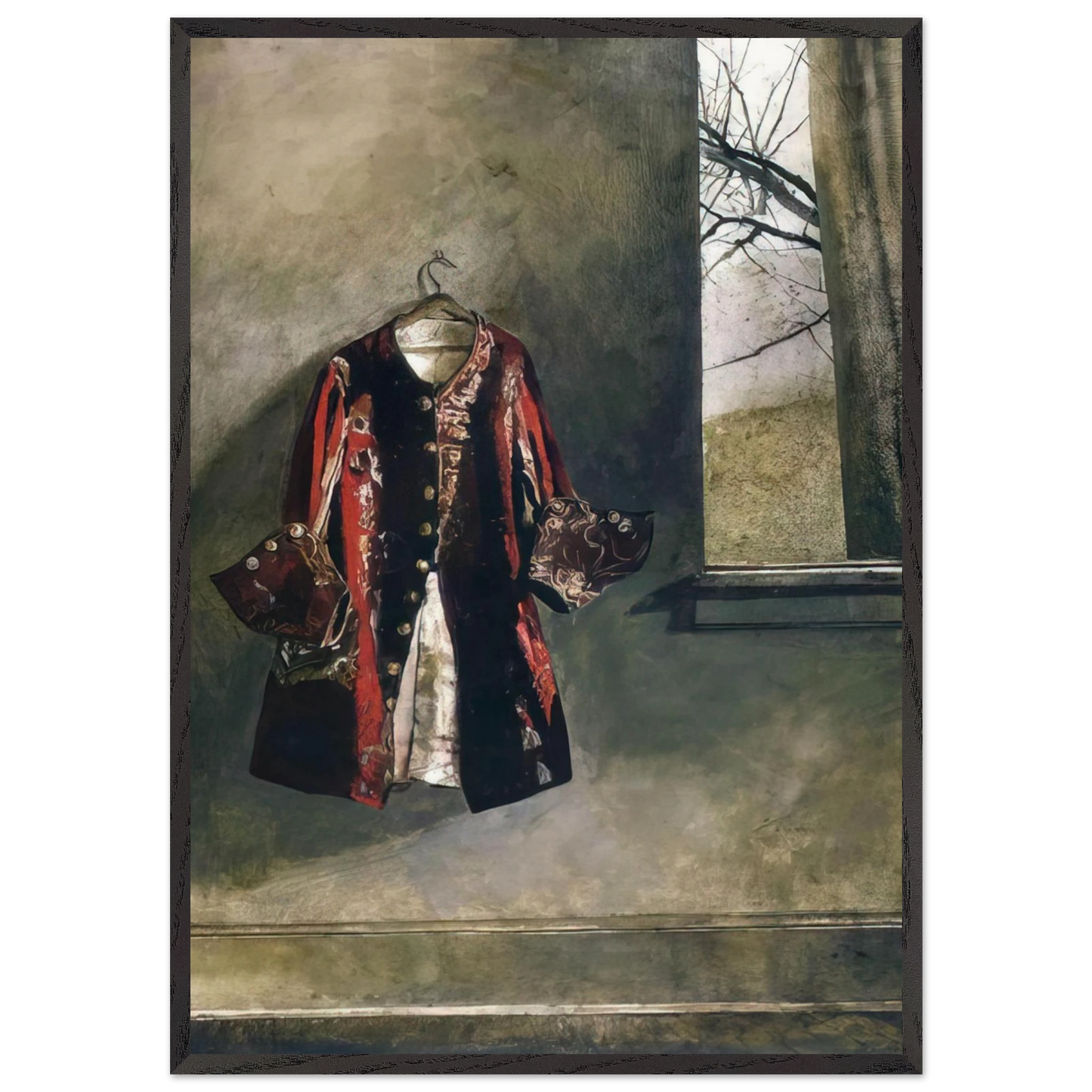 CURTAIN CALL - Andrew Wyeth 70x100 cm / 28x40 inches Framed Art Print – Black Wooden Frame