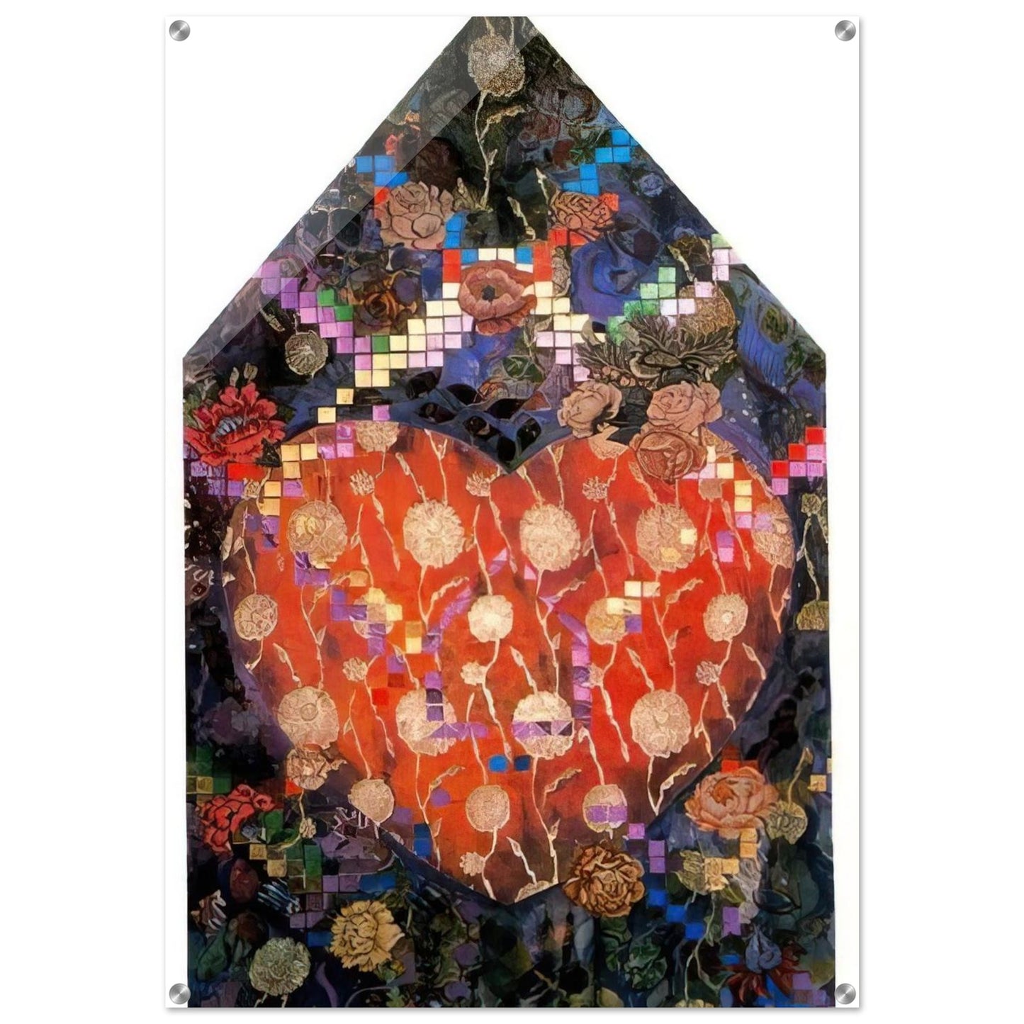 Heartfelt - PD Pattern and Decoration - Miriam Schapiro Acrylic Print - 70x100 cm / 28x40″ inches | Miriam Schapiro Wall Art | Miriam Schapiro Prints