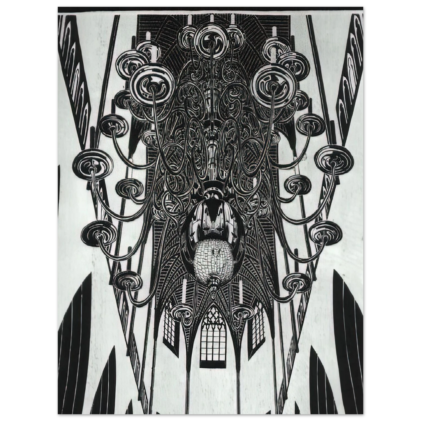 MC Escher - ESCHER (2) Wall Art - 60x80 cm / 24x32 inches - Premium Wooden Framed Poster With Fine Art Paper - Wood frame