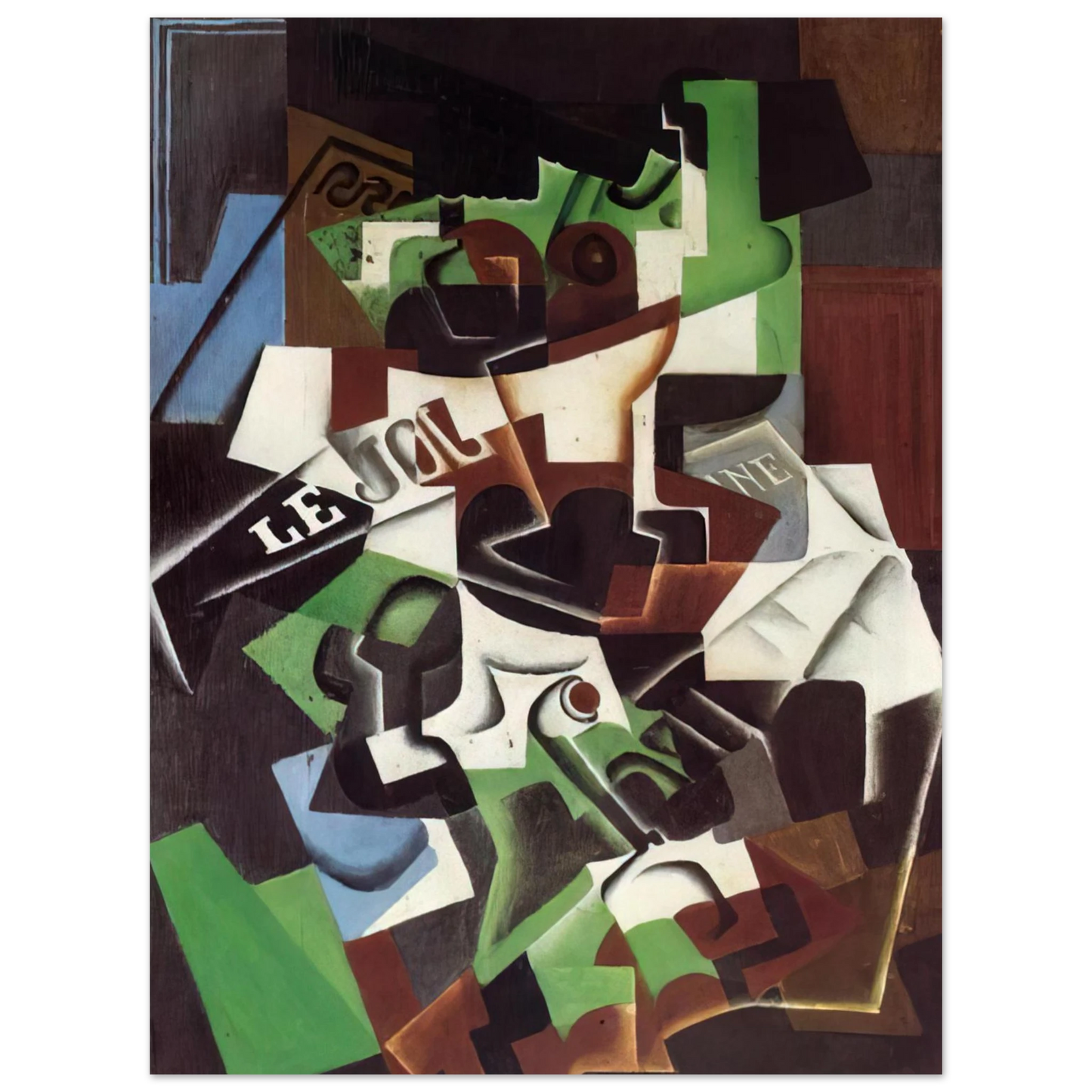 Juan Gris - FRUIT BOWL PIPE AND NEWSPAPER Fine Art Poster - Default Title