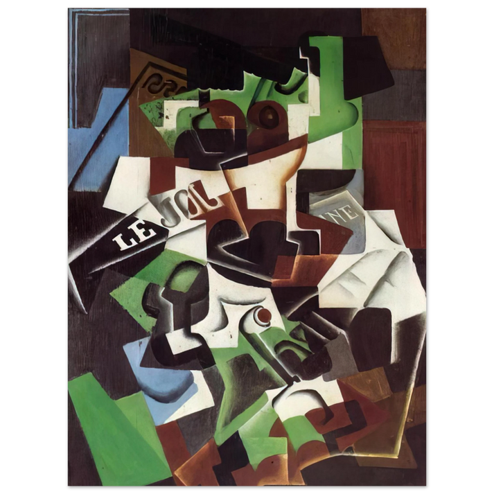 Juan Gris - FRUIT BOWL PIPE AND NEWSPAPER 75x100 cm / 30x40inches Fine Art Poster