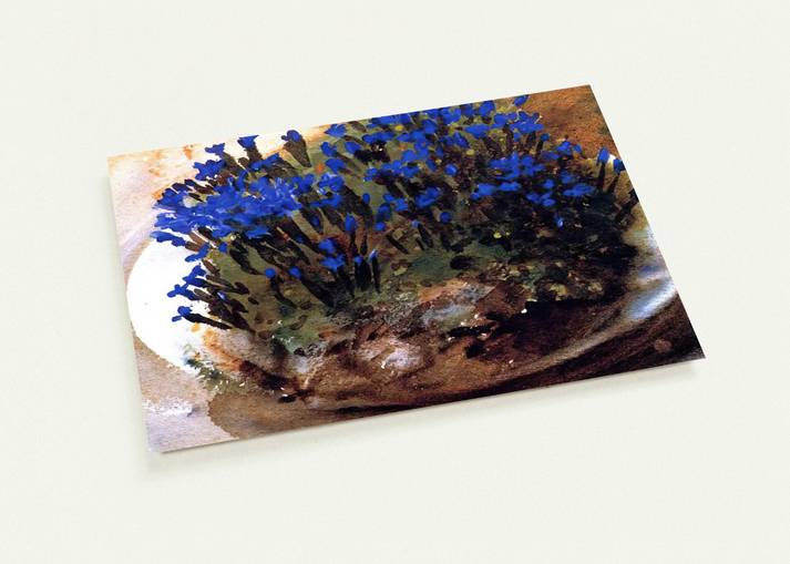 Blue Gentians By John Singer Sargent Pack of 10 Post Cards | John Singer Sargent Post Cards | A6 (10.5 x 14.8 cm) - 4.1 x 5.8 inches