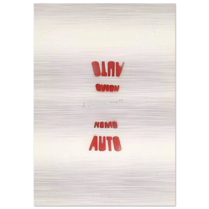 AUTO NOMO I VEDENTI 1979 - Alighiero Boetti Brushed Aluminum Print - 70x100 cm / 28x40 inches | Alighiero Boetti Aluminum Print | Alighiero Boetti Prints