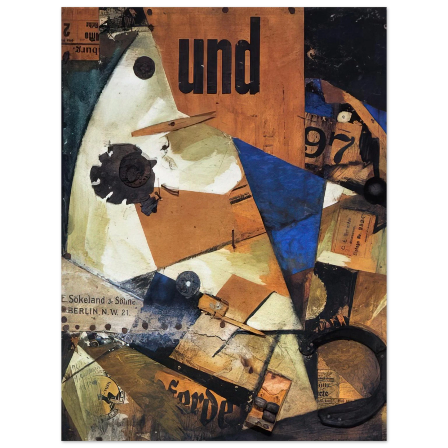 Kurt Schwitters - THE AND PICTURE 1919 Fine Art Poster - Default Title