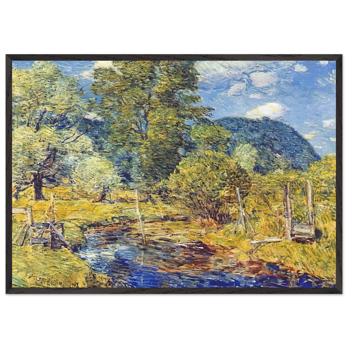 Bedford Hills - Childe Hassam 70x100 cm / 28x40 inches Framed Art Print – Black Wooden Frame