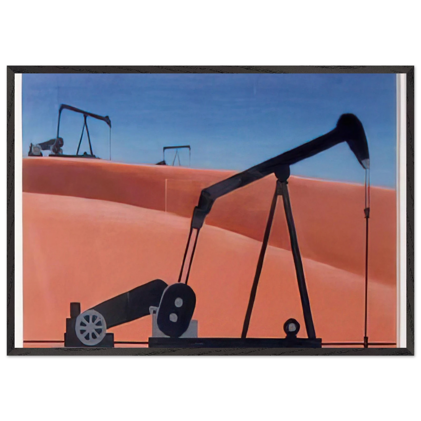 Oil Well - 1979 - Clarence Holbrook Carter 70x100 cm / 28x40 inches Framed Art Print – Black Wooden Frame