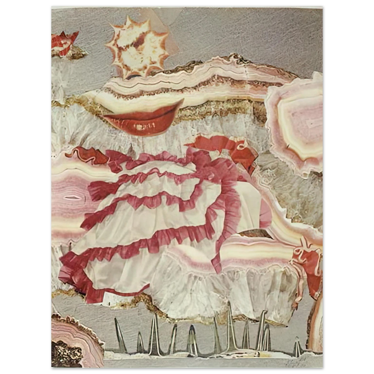 Hannah Hoch - AROUND A RED MOUTH 1967 Fine Art Poster - Default Title