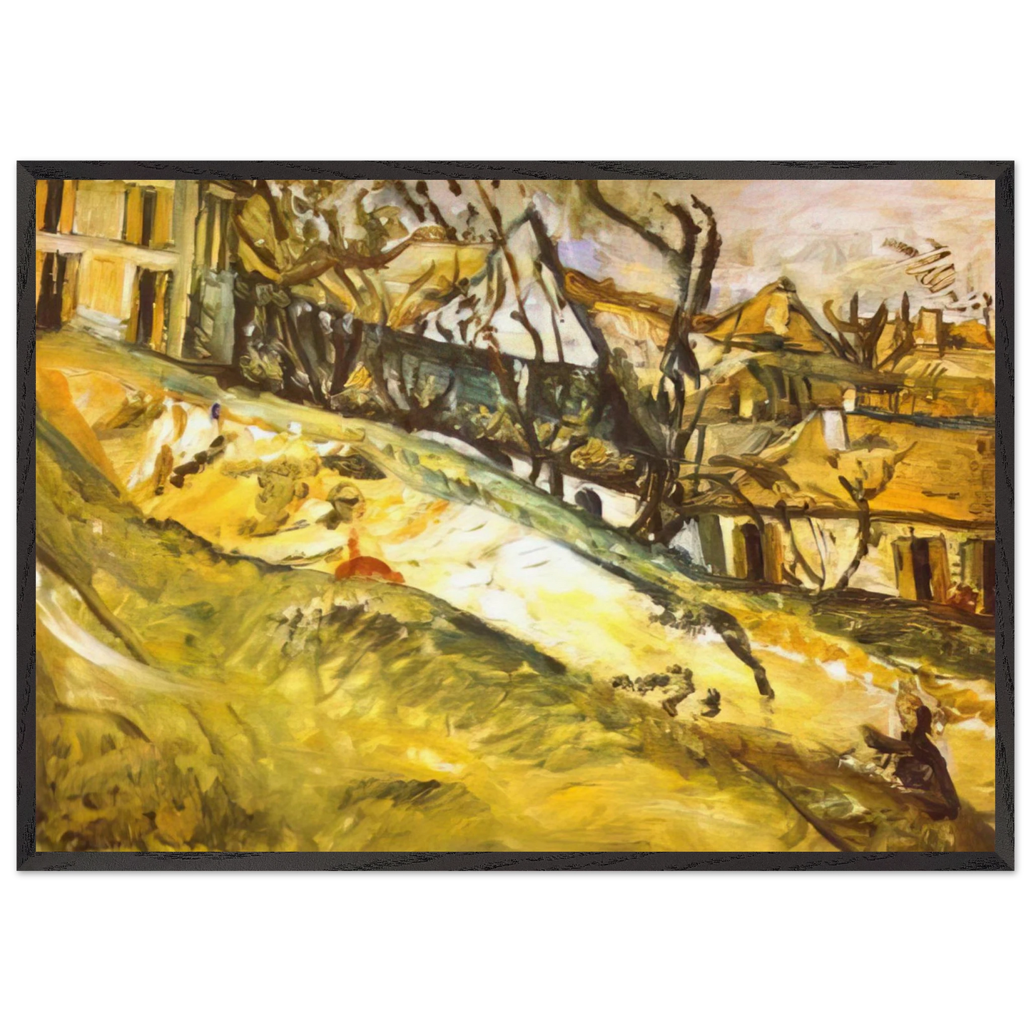 LANDSCAPE 1 N2 - Chaim Soutine 70x100 cm / 28x40 inches Framed Art Print – Black Wooden Frame
